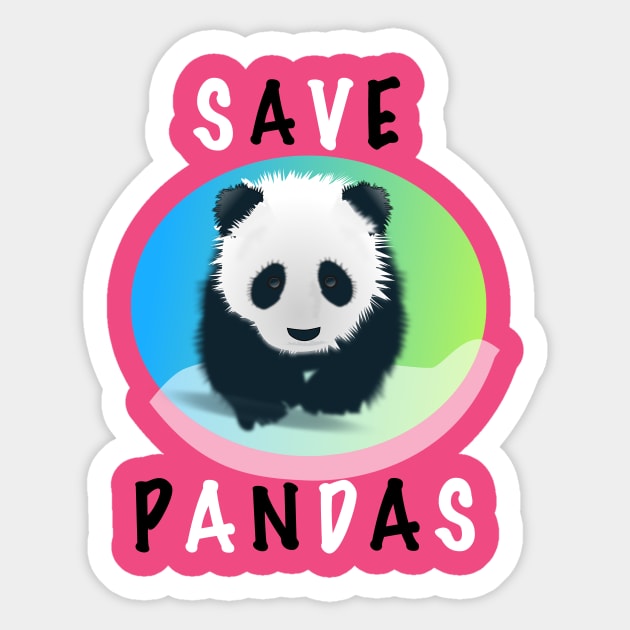 SAVE PANDAS Sticker by BlueDolphinStudios